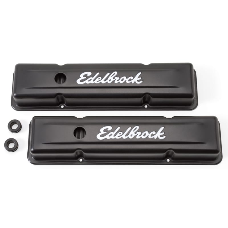Edelbrock — Signature Series Valve Covers, Black, Low Profile, Chevrolet 262-400, '59-'86
Signature Series Valve Cover