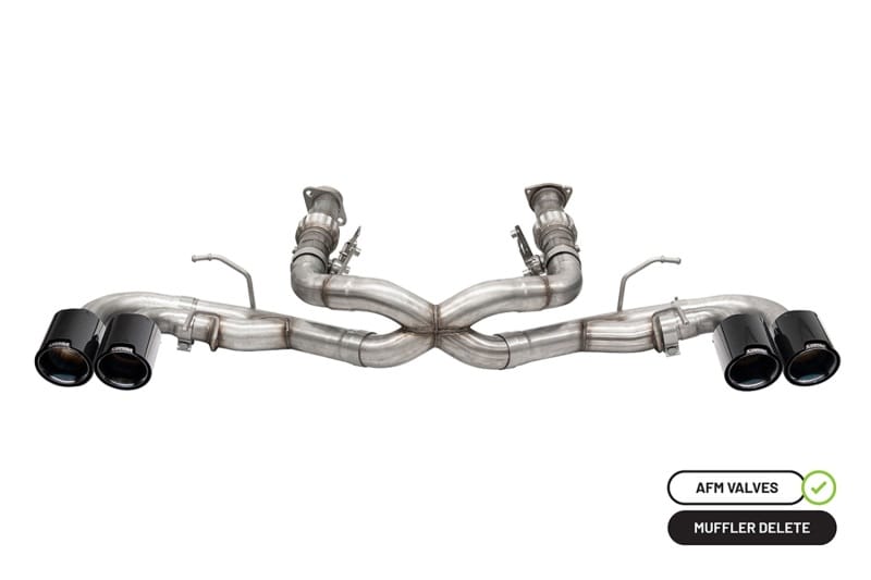 CORSA Performance — 3.0in. Muffler Delete Cat-Back Exhaust System with AFM Valve with 4.5in. Carbon