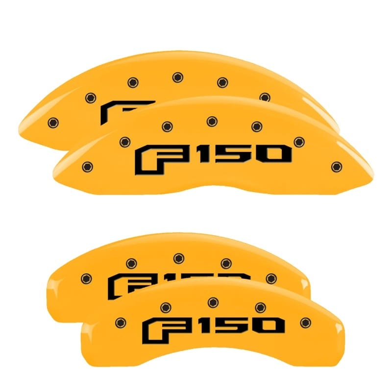 MGP — Set Of 4 Caliper Covers, Engraved Front and Rear: F-150 (2015) Yellow Powder Coa