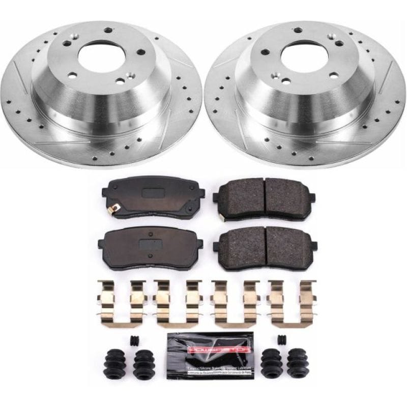 PowerStop — Z23 Daily Driver Carbon-Fiber Ceramic Brake Pad and Drilled & Slotted Rotor Kit