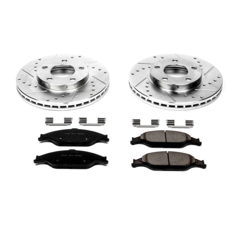PowerStop — Z23 Daily Driver Carbon-Fiber Ceramic Brake Pad and Drilled & Slotted Rotor Kit