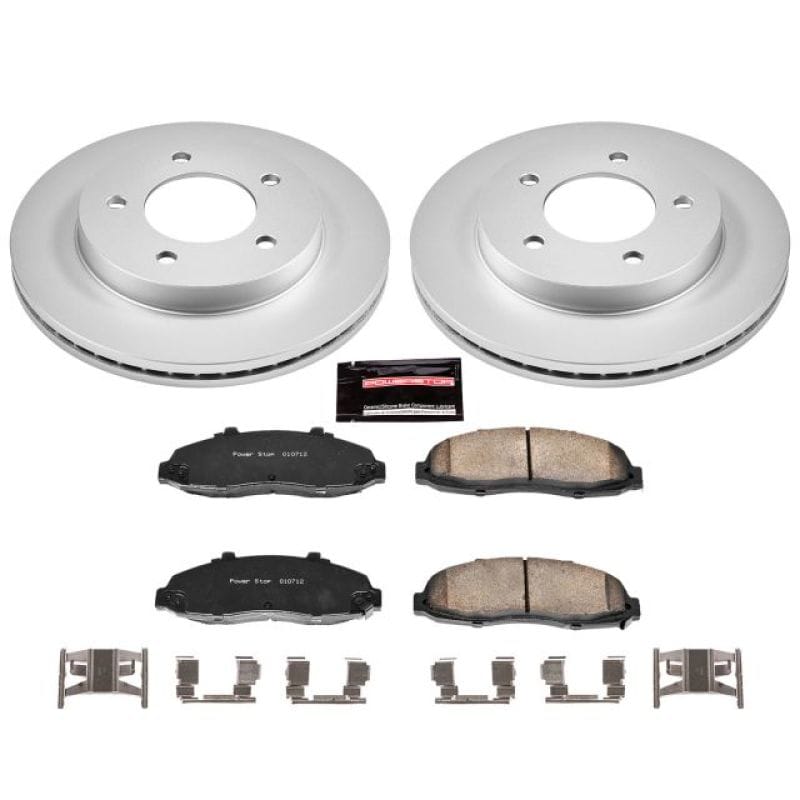 PowerStop — Genuine Geomet Coated Rotor and Low-Dust Ceramic Brake Pad Kit