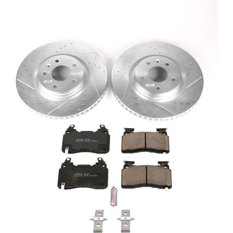 PowerStop — Z23 Daily Driver Carbon-Fiber Ceramic Brake Pad and Drilled & Slotted Rotor Kit