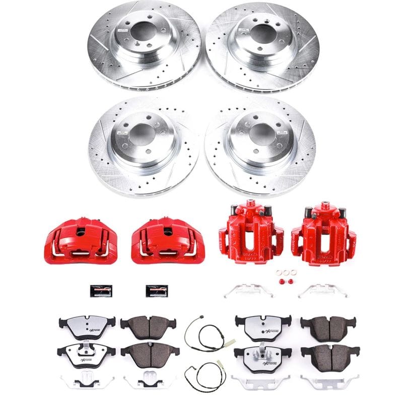 PowerStop — Z26 Street Performance Ceramic Brake Pad, Drilled Slotted Rotor, and Caliper Kit