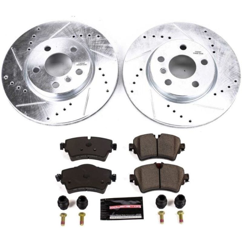 PowerStop — Z23 Daily Driver Carbon-Fiber Ceramic Brake Pad and Drilled & Slotted Rotor Kit
