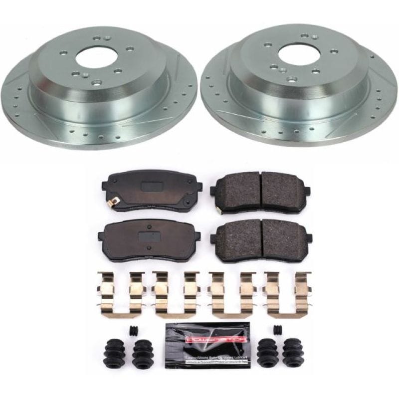 PowerStop — Z23 Daily Driver Carbon-Fiber Ceramic Brake Pad and Drilled & Slotted Rotor Kit
