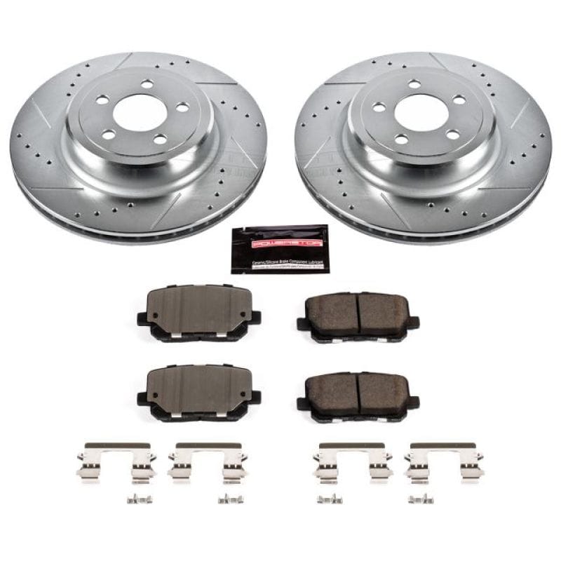 PowerStop — Z23 Daily Driver Carbon-Fiber Ceramic Brake Pad and Drilled & Slotted Rotor Kit