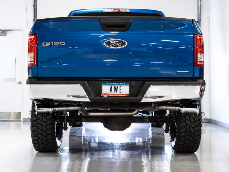 AWE Tuning — AWE Tuning 2015+ Ford F-150 0FG Dual Exit Performance Exhaust System w/5in Chrome Silver Tips
0FG Catback