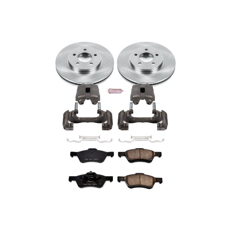 PowerStop — OE Stock Replacement Low-Dust Ceramic Brake Pad, Rotor and Caliper Kit