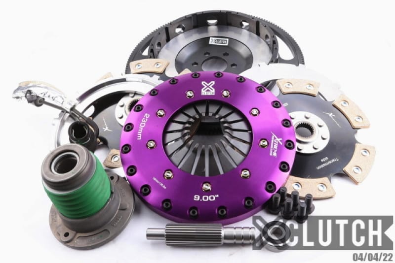 XCLUTCH — Clutch Kit Inc Chromoly Flywheel + HRB; 9" Twin Solid Ceramic Clutch Discs