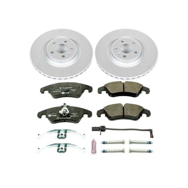 PowerStop — Genuine Geomet Coated Rotors, ECE-R90 Brake Pads + Hardware Kit
