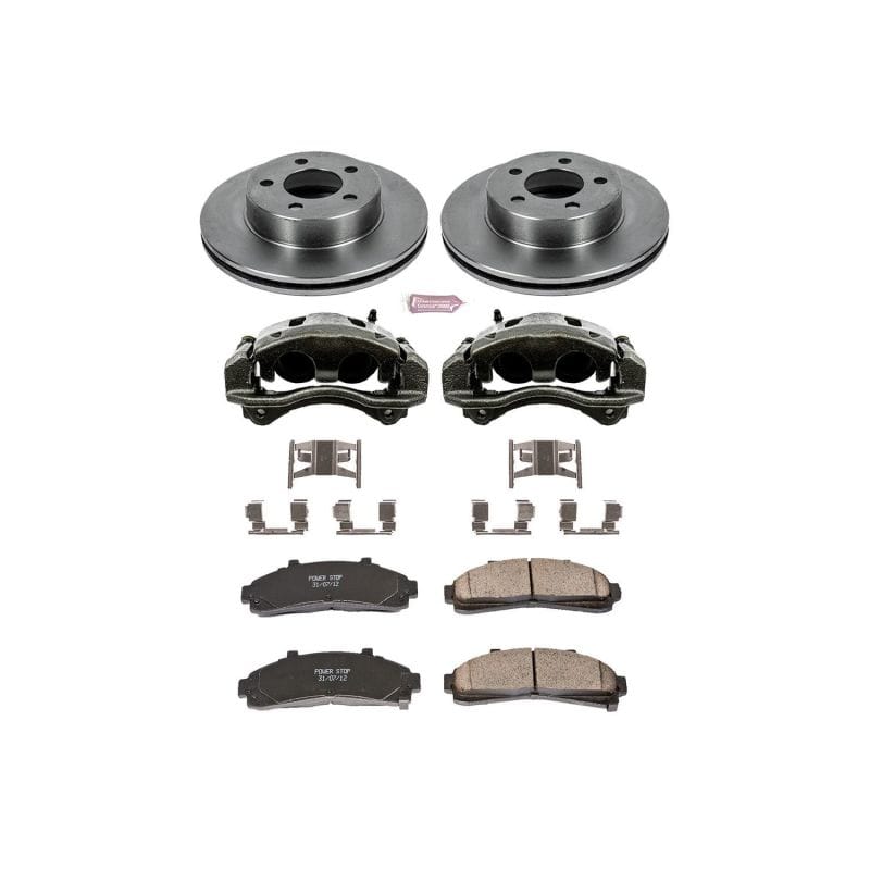 PowerStop — OE Stock Replacement Low-Dust Ceramic Brake Pad, Rotor and Caliper Kit