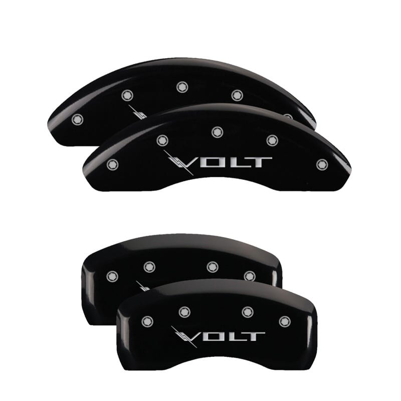 MGP — Set of 4 caliper covers, Engraved Front and Rear: Volt, Black powder coat finish