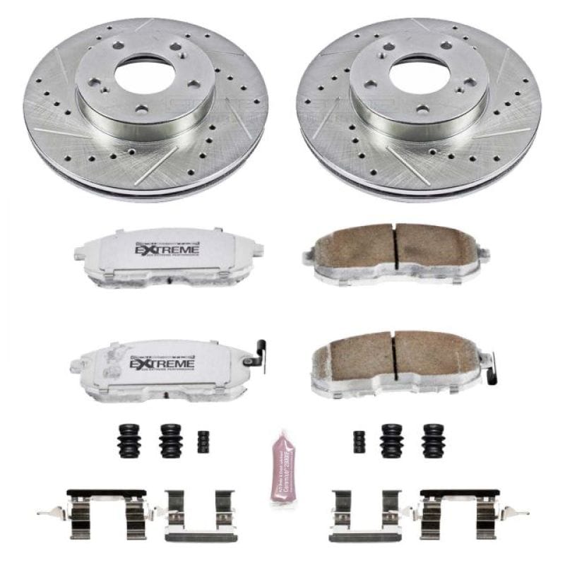PowerStop — Z26 Street Performance Ceramic Brake Pad and Drilled & Slotted Rotor Kit