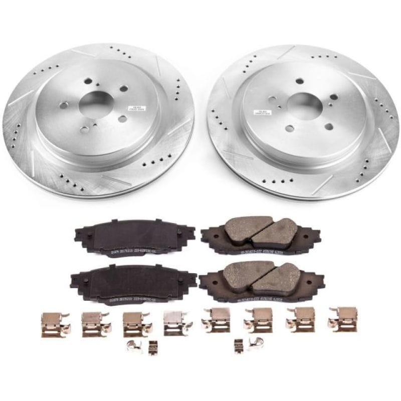 PowerStop — Z23 Daily Driver Carbon-Fiber Ceramic Brake Pad and Drilled & Slotted Rotor Kit