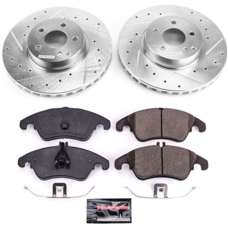 PowerStop — Z23 Daily Driver Carbon-Fiber Ceramic Brake Pad and Drilled & Slotted Rotor Kit