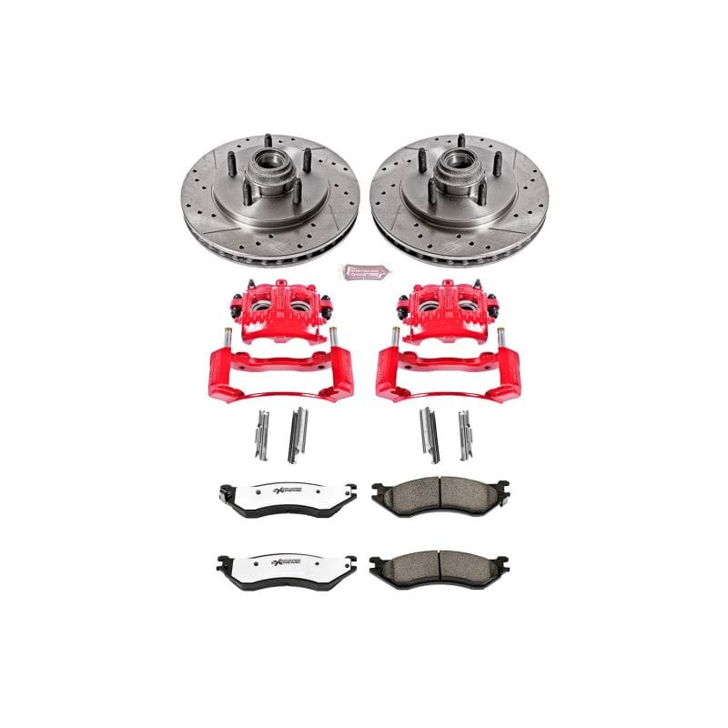 PowerStop — Z36 Truck and SUV Ceramic Brake Pad, Drilled & Slotted Rotor, and Caliper Kit