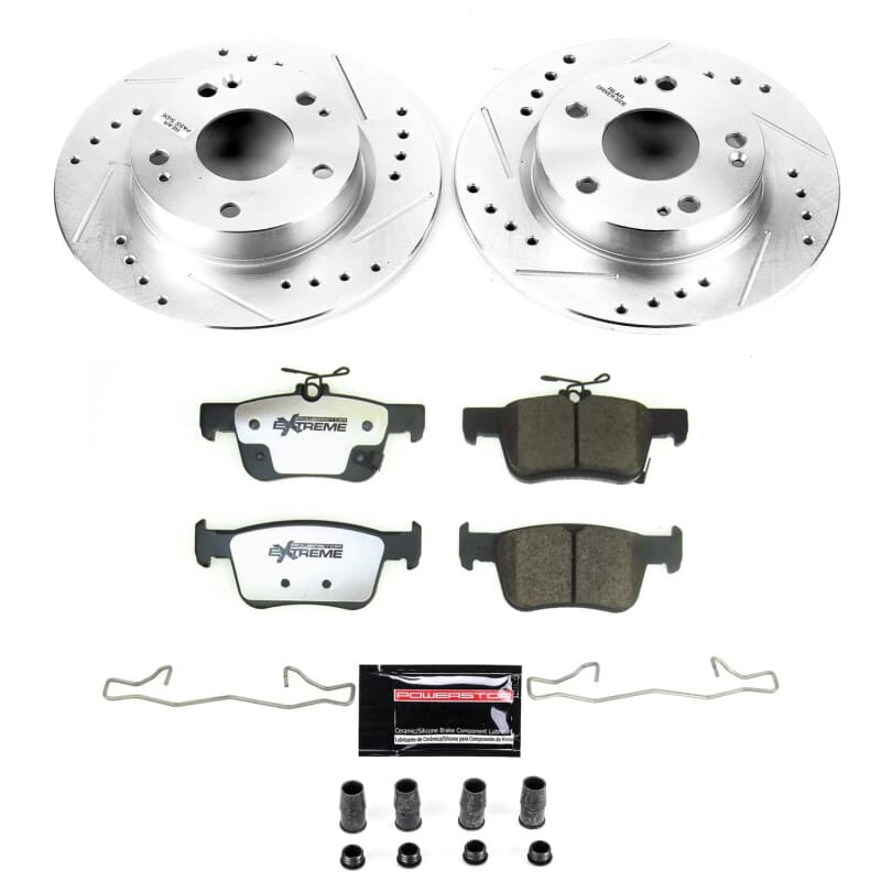 PowerStop — Z26 Street Performance Ceramic Brake Pad and Drilled & Slotted Rotor Kit