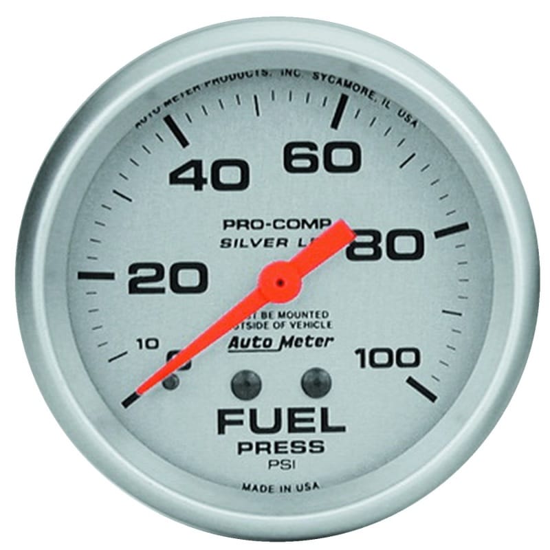 AutoMeter — GAUGE, FUEL PRESS, 2 5/8" , 100PSI, LIQUID FILLED MECH, ULTRA-LITE