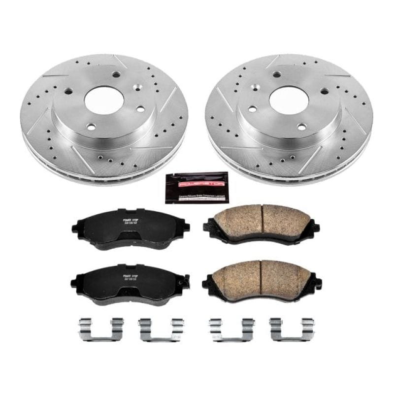 PowerStop — Z23 Daily Driver Carbon-Fiber Ceramic Brake Pad and Drilled & Slotted Rotor Kit