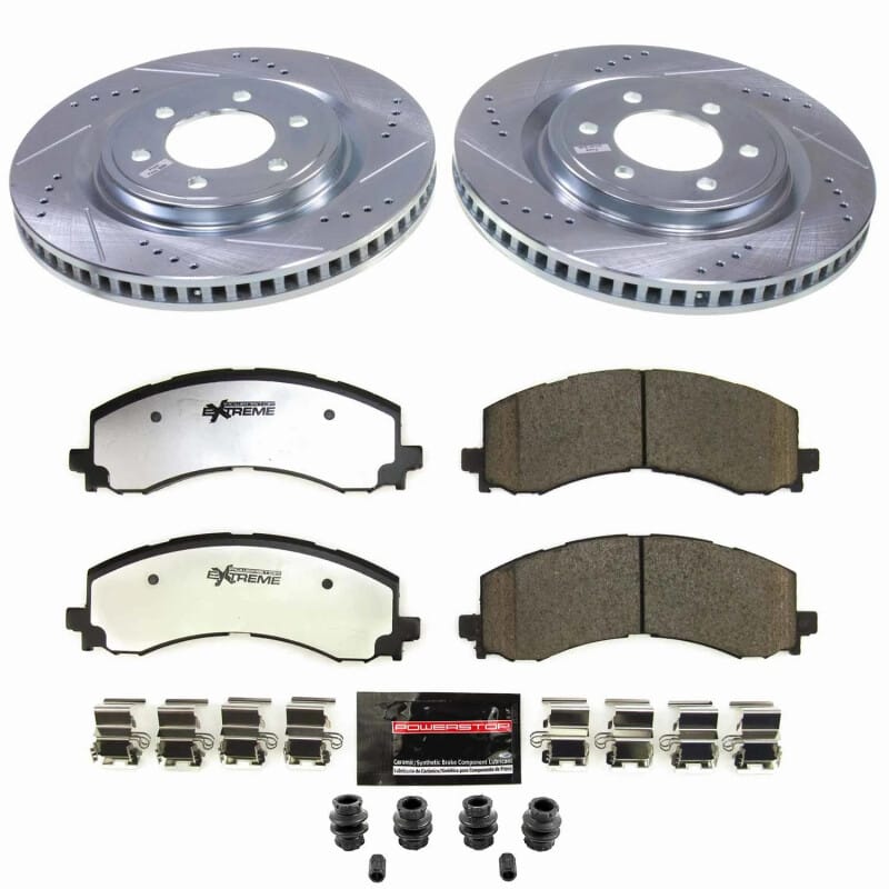 PowerStop — Z36 Truck and SUV Carbon-Fiber Ceramic Brake Pad and Drilled & Slotted Rotor Kit