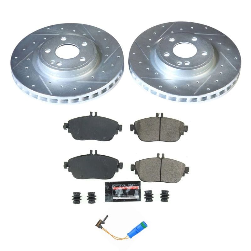 PowerStop — Z23 Daily Driver Carbon-Fiber Ceramic Brake Pad and Drilled & Slotted Rotor Kit