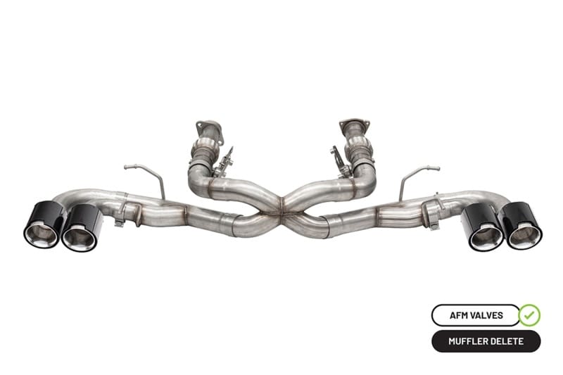 CORSA Performance — 3.0in. Muffler Delete Cat-Back Exhaust System with AFM Valve with 4.5in. Carbon