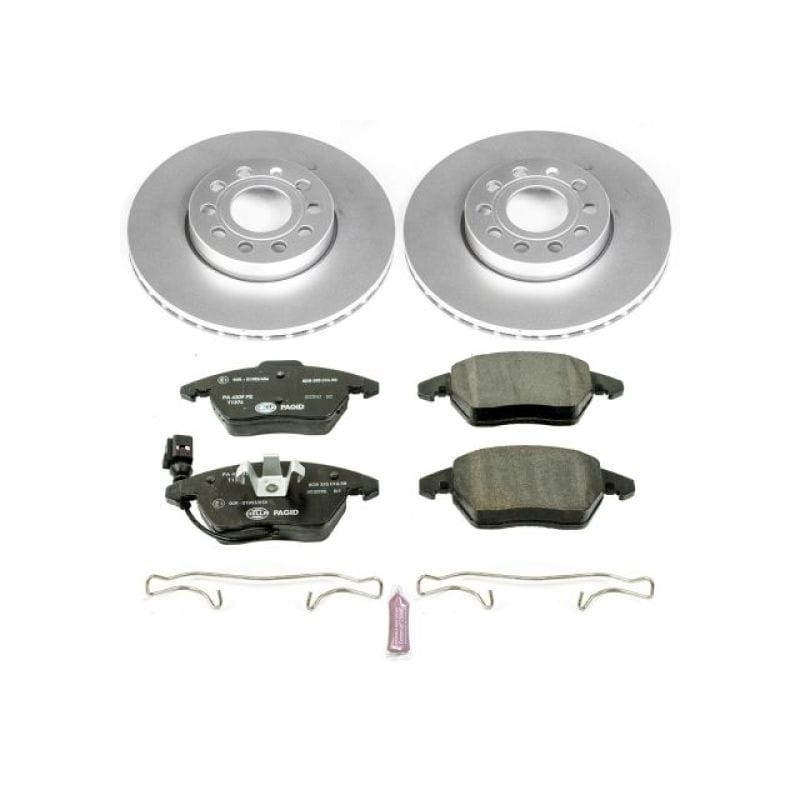 PowerStop — Genuine Geomet Coated Rotors, ECE-R90 Brake Pads + Hardware Kit