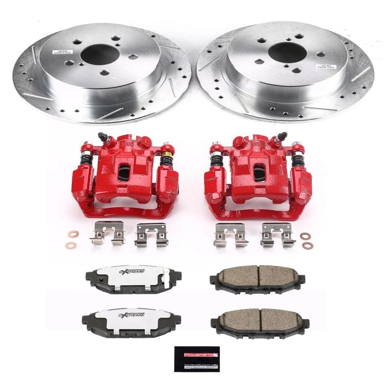 PowerStop — Z26 Street Performance Ceramic Brake Pad, Drilled Slotted Rotor, and Caliper Kit