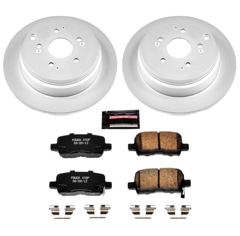 PowerStop — Genuine Geomet Coated Rotor and Low-Dust Ceramic Brake Pad Kit