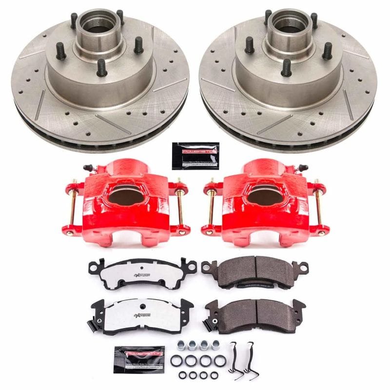 PowerStop — Z26 Street Performance Ceramic Brake Pad, Drilled Slotted Rotor, and Caliper Kit