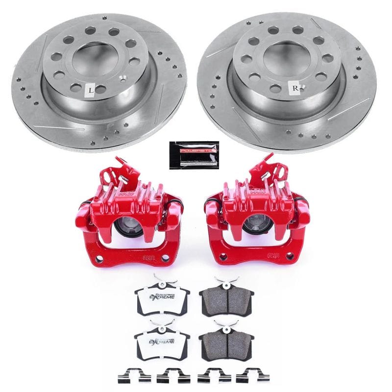 PowerStop — Z26 Street Performance Ceramic Brake Pad, Drilled Slotted Rotor, and Caliper Kit