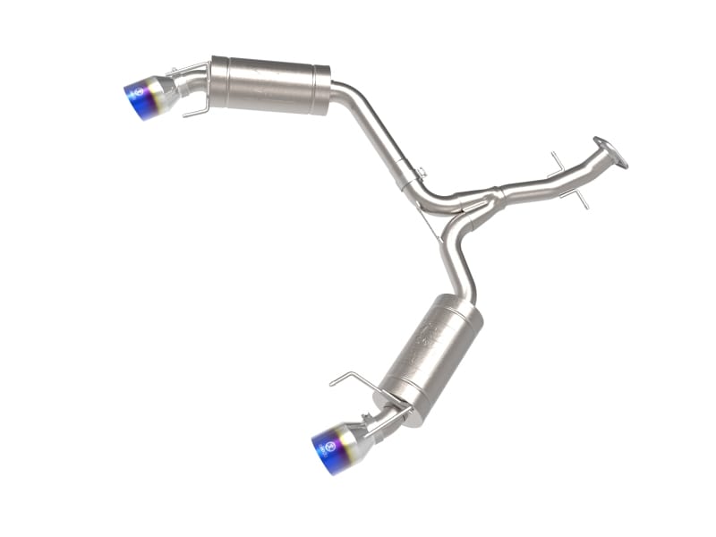 aFe — Takeda 2-1/2 IN 304 Stainless Steel Axle-Back Exhaust System w/ Blue Tip