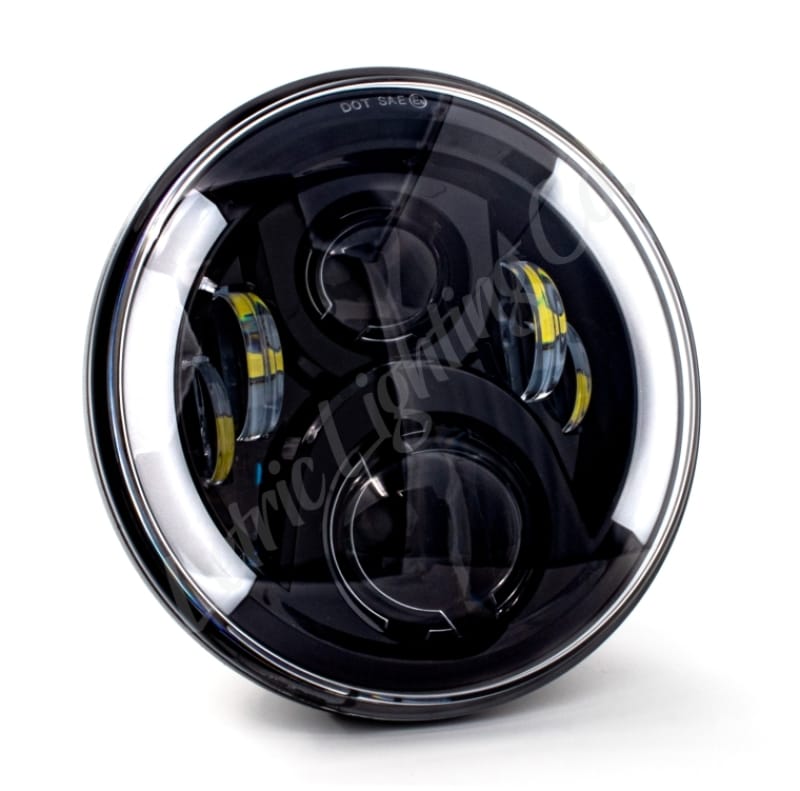 Letric Lighting — 7" Deluxe Headlight w/Integrated Switchback Turn Signals, Black
