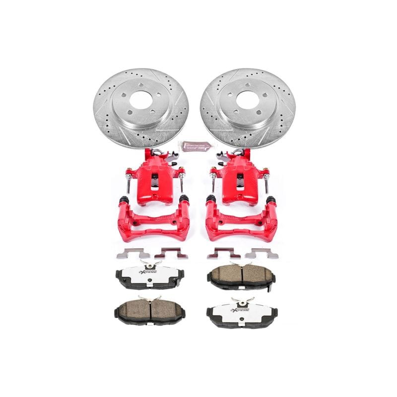PowerStop — Z26 Street Performance Ceramic Brake Pad, Drilled Slotted Rotor, and Caliper Kit