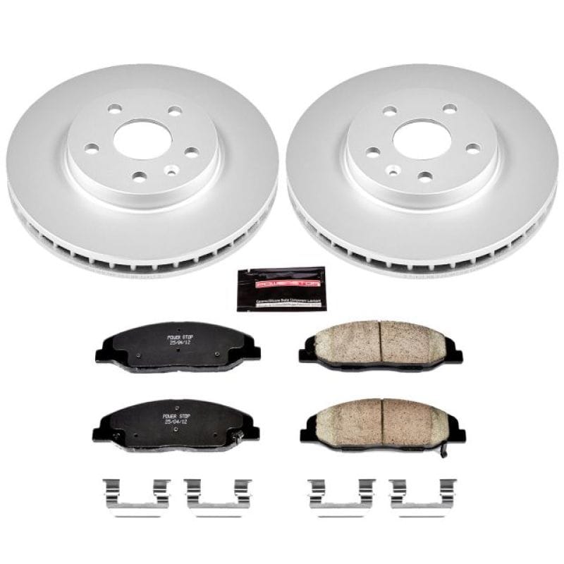 PowerStop — Genuine Geomet Coated Rotor and Low-Dust Ceramic Brake Pad Kit