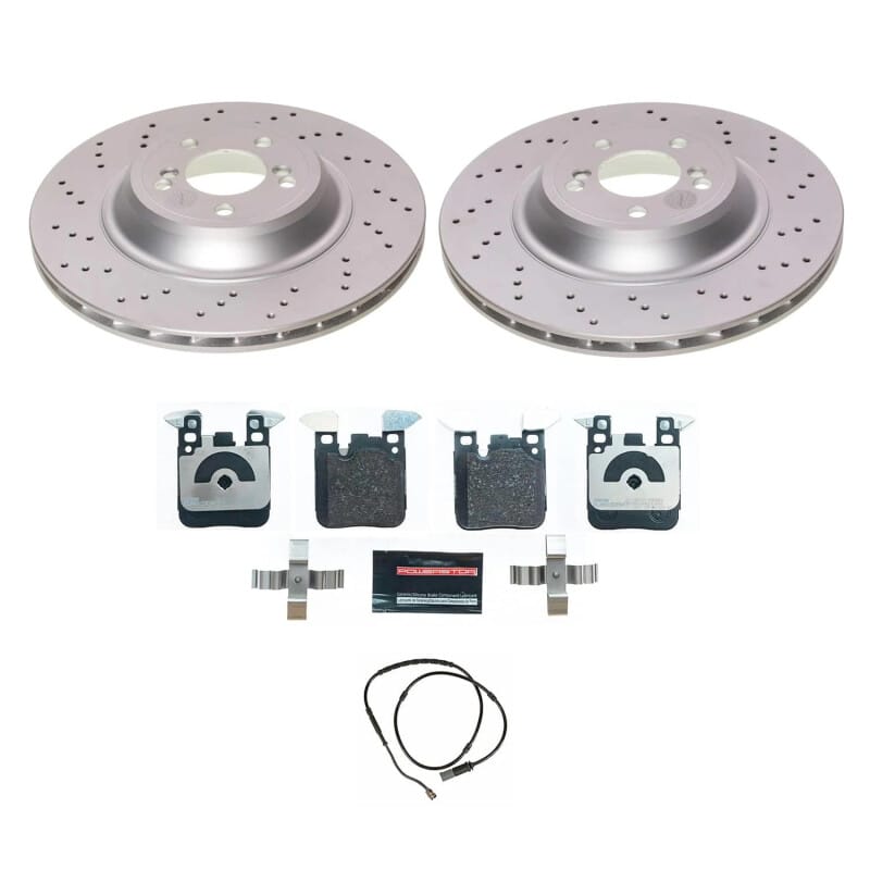 PowerStop — Genuine Geomet Coated Rotors, ECE-R90 Brake Pads + Hardware Kit