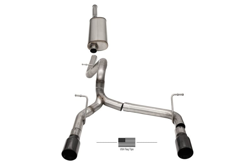 CORSA Performance — 2.75in. Cat-Back Dual Rear Exit with Single 4.0in. Polished Flat Cut Tips with U