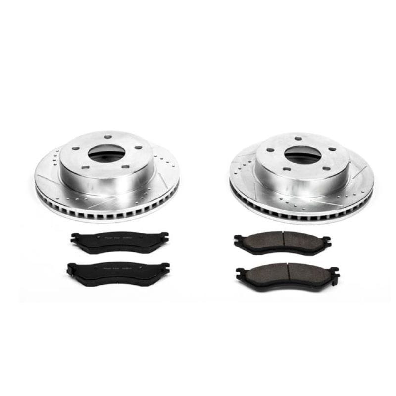 PowerStop — Z23 Daily Driver Carbon-Fiber Ceramic Brake Pad and Drilled & Slotted Rotor Kit