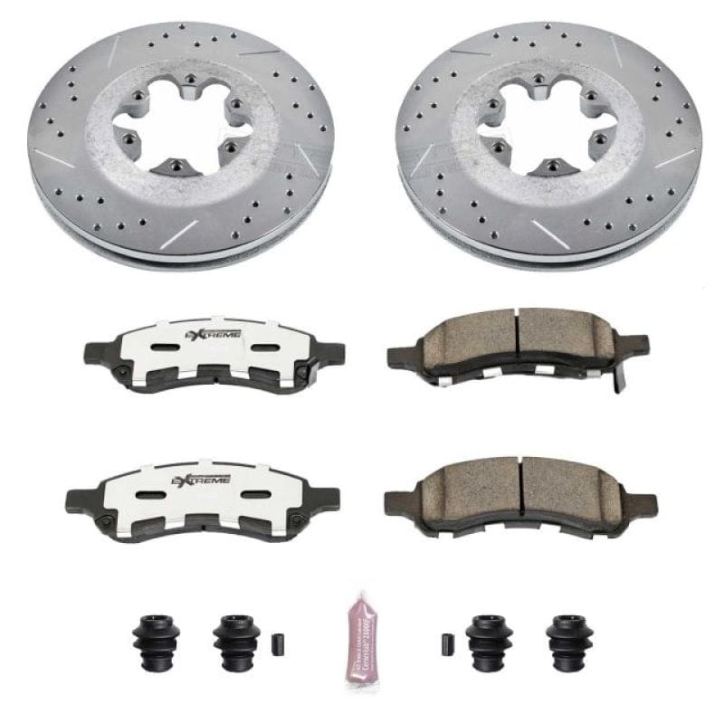 PowerStop — Z26 Street Performance Ceramic Brake Pad and Drilled & Slotted Rotor Kit