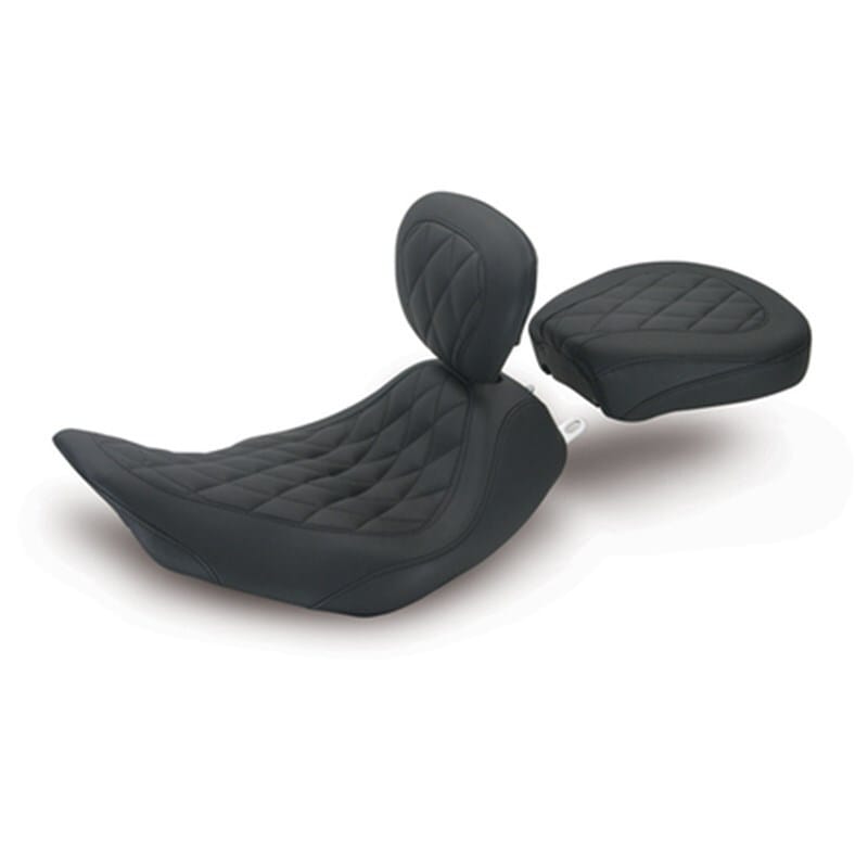 Mustang Motorcycle — Mustang 97-07 Harley Rd King,06-07 Str Glide,00-05 Eagle Wide Tripper Solo Seat Dr Back Diam - Black
