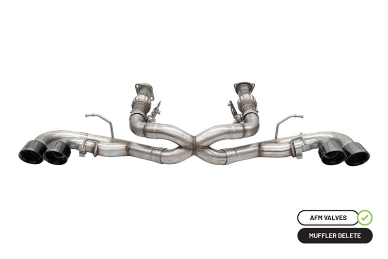 CORSA Performance — 3.0in. Muffler Delete Cat-Back Exhaust System with AFM Valve and 4.5in. Black PV