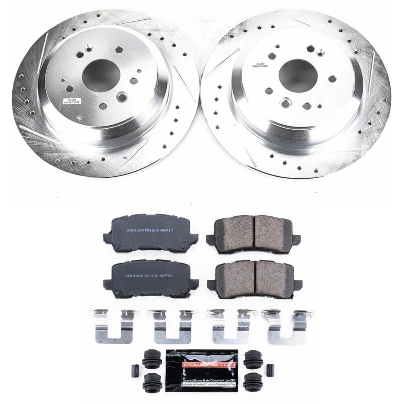 PowerStop — Z23 Daily Driver Carbon-Fiber Ceramic Brake Pad and Drilled & Slotted Rotor Kit