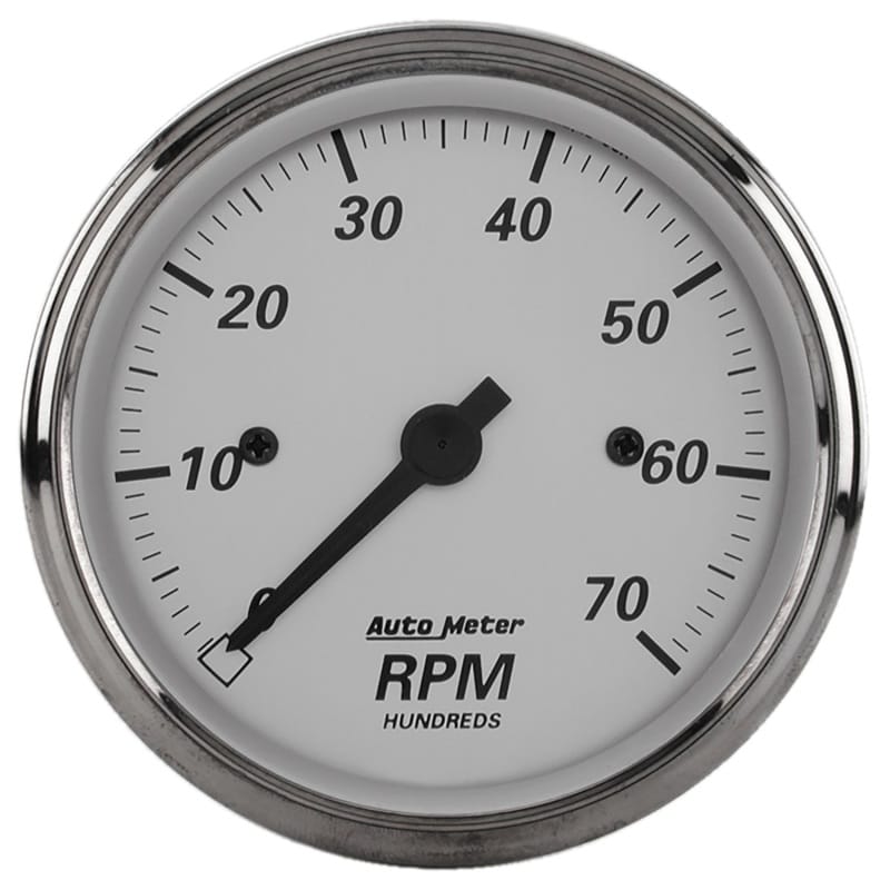 AutoMeter — GAUGE, TACHOMETER, 3 1/8", 7K RPM, IN-DASH, AMERICAN PLATINUM