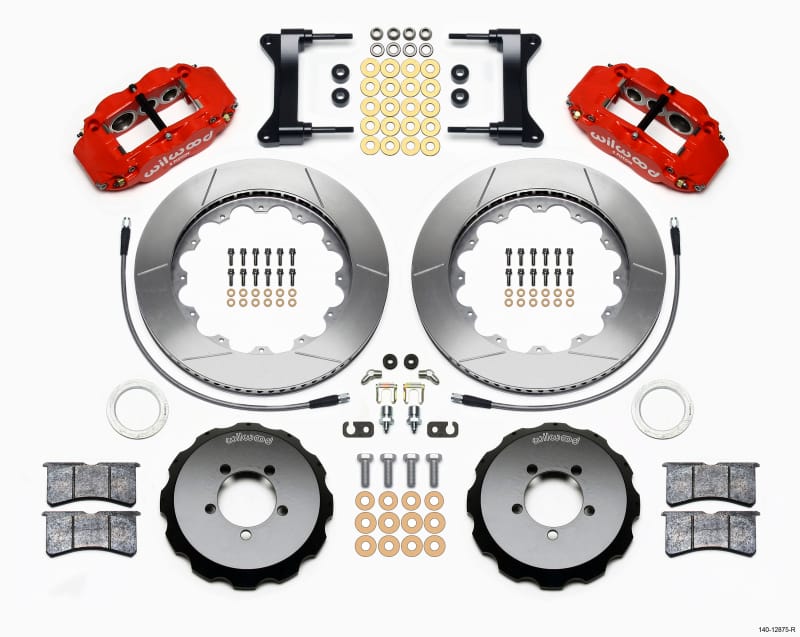 Wilwood — KIT,FRONT,SUBARU WRX 99-17,FNSL6R 14.00x1.25,REAR MT,RED,W/LINES