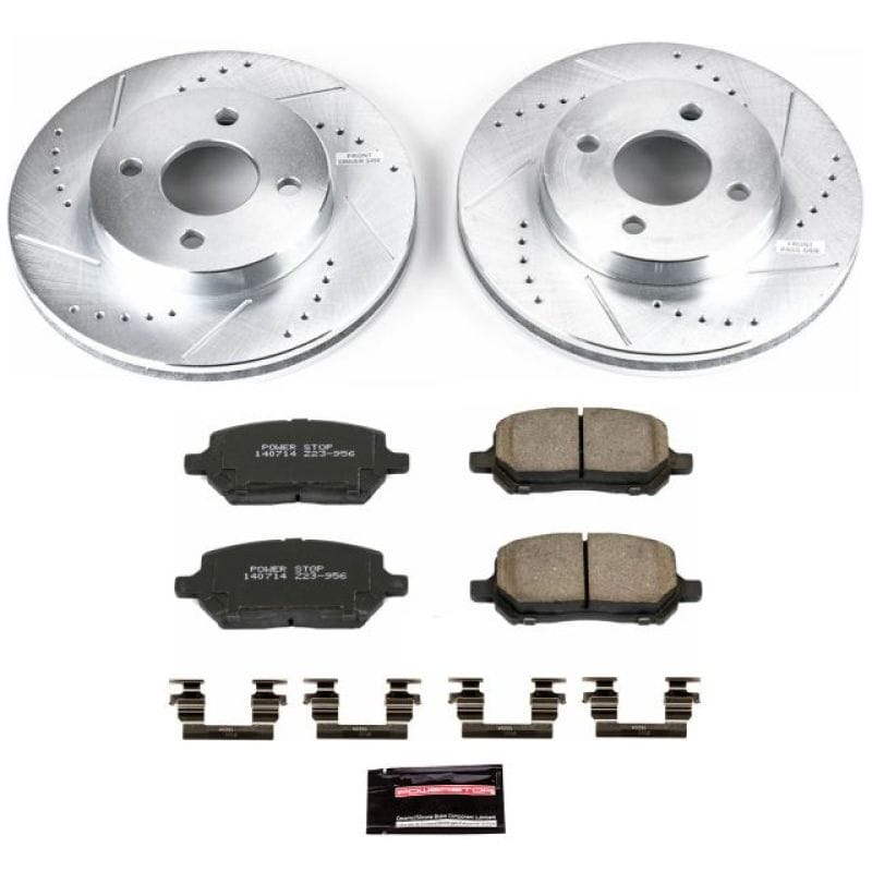 PowerStop — Z23 Daily Driver Carbon-Fiber Ceramic Brake Pad and Drilled & Slotted Rotor Kit