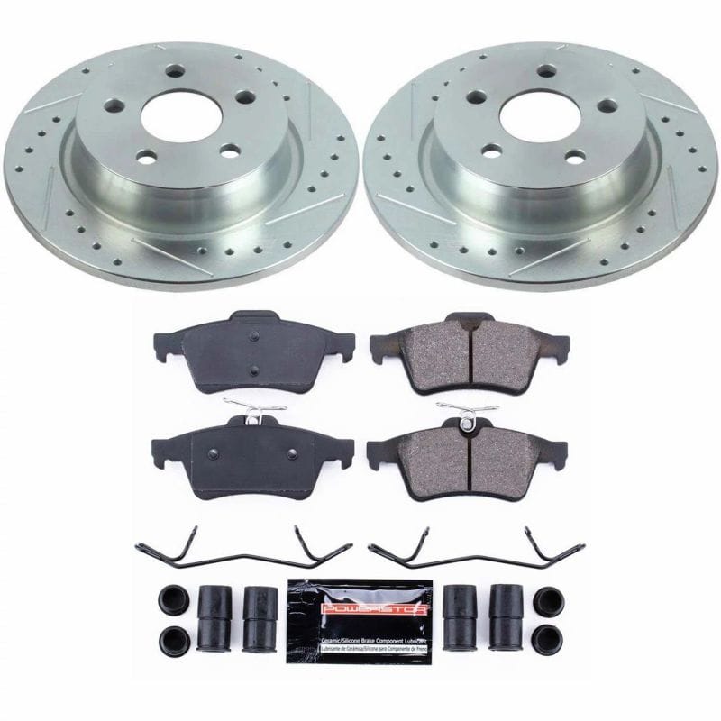 PowerStop — Z23 Daily Driver Carbon-Fiber Ceramic Brake Pad and Drilled & Slotted Rotor Kit