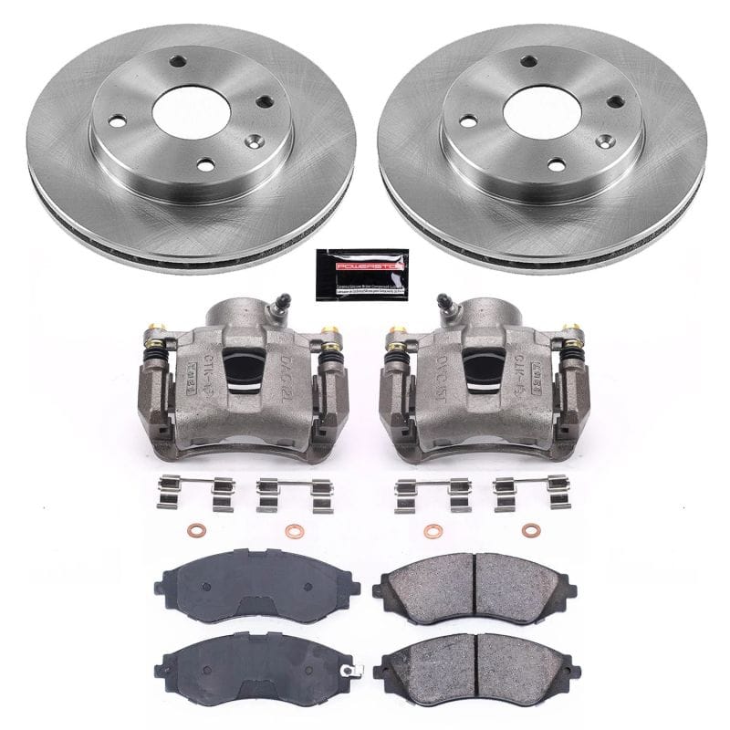 PowerStop — OE Stock Replacement Low-Dust Ceramic Brake Pad, Rotor and Caliper Kit