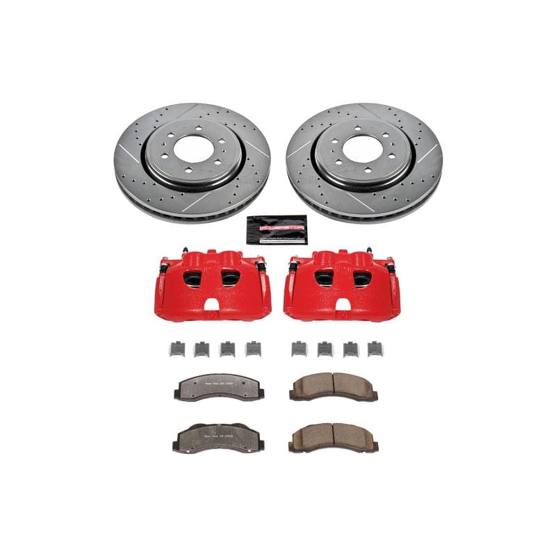 PowerStop — Z36 Truck and SUV Ceramic Brake Pad, Drilled & Slotted Rotor, and Caliper Kit