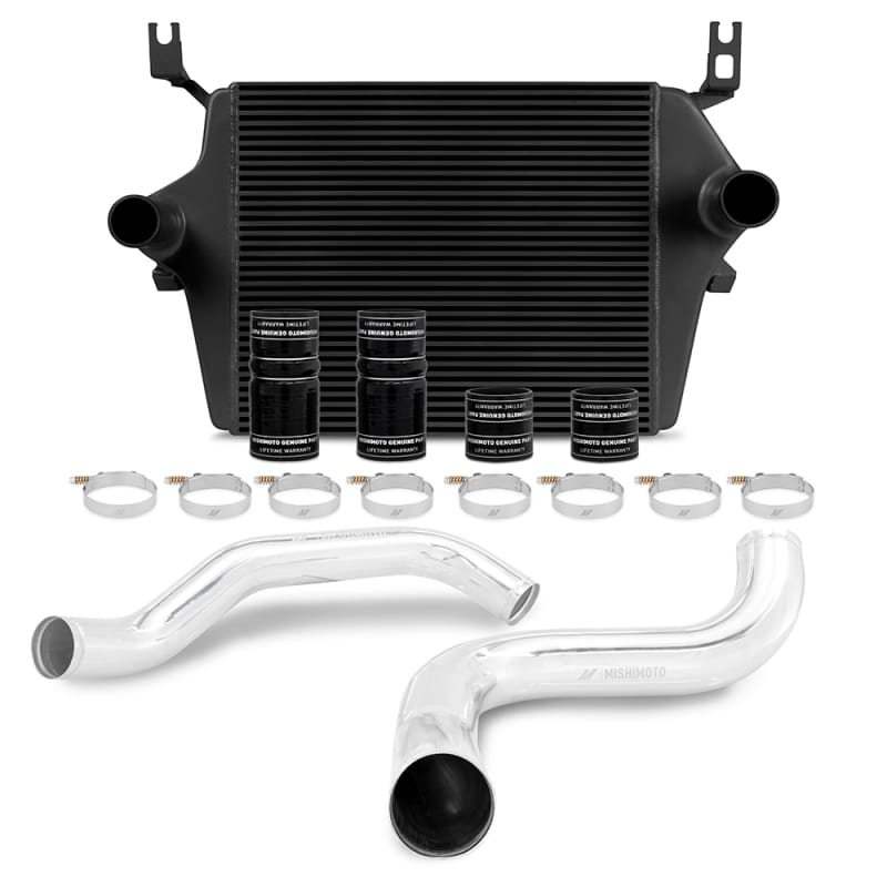 Mishimoto — Mishimoto 99-03 Ford 7.3L Powerstroke PSD Black Intercooler Kit w/ Polished Pipes